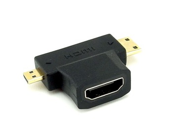 ADAPTER gniazdo HDMI ŁĄCZNIK mini i micro HDMI