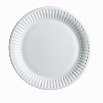 Тарелки белые бумажные, десертные одноразовые, 18 см - 100 шт.