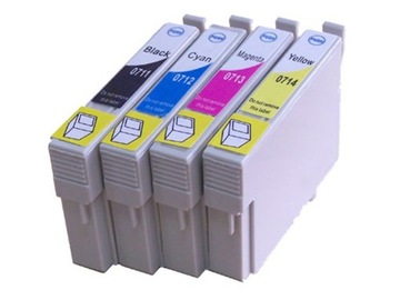 4x do Epson Stylus SX100 105 115 118 SX200 215 218 T0711 T0712 T0713 T0714