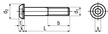 Черный шариковый винт M4x10 с внутренним шестигранником 10 шт.