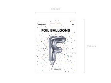 Balon foliowy F srebrny 35cm 1szt FB2M-F-018