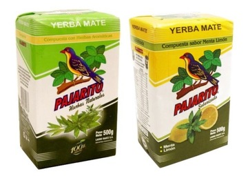 Yerba mate Pajarito cytryna mięta + HIERBAS 2x500g