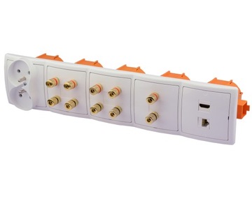 Gniazdo ścienne 10 głośnikowe HDMI RJ-45 230V