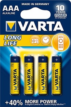 VARTA 4 szt LONG LIFE LR03 Baterie alkaliczne AAA