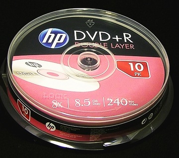 HP płyty DVD+R DL 8,5GB x8 Dwuwarstwowe Cake 10