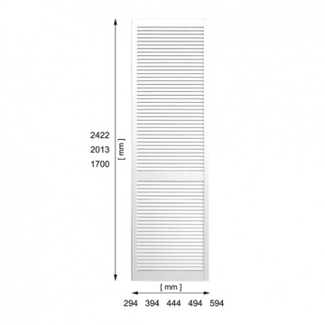 Двери жалюзи реечные 993х494 теплый БЕЛЫЙ