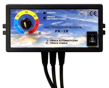 Sterownik pompy obiegowej PK-19 regulator do pieca CO + Antystop + przewody