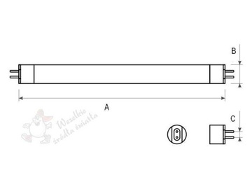 Люминесцентная лампа Sylvania GROLUX 24Вт T5 G5 55см 8500К