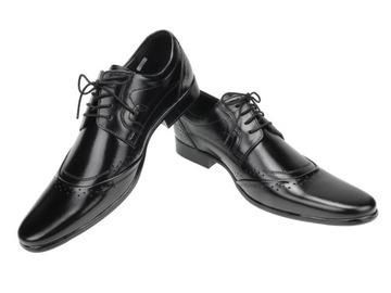 EKSKLUZYWNE SKÓRZANE BUTY DO GARNITURU 1342 nr 44