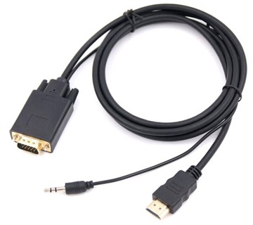 CL104 KABEL HDMI-VGA D-SUB Z DŹWIĘKIEM AUDIO 3,5mm