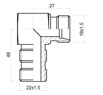 УГЛОВОЕ СОЕДИНЕНИЕ ED BB M22x1,5-M18x1,5 ГИДРОЛАЙДЕР