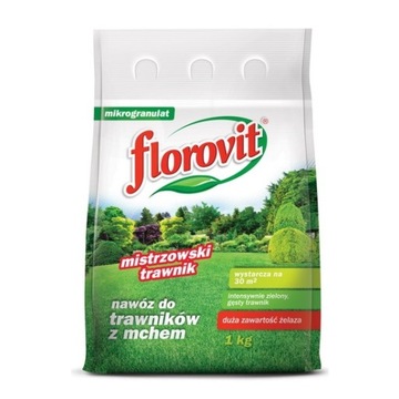 FLOROVIT TRAWNIK 1KG - Nawóz do Trawnika z Mchem