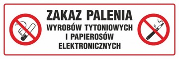 ZNAK ZAKAZ PALENIA e-PAPIEROSÓW PCV