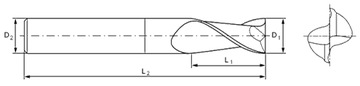 Фреза VHM 2p micro 0,4 мм хвостовик 3 мм TiAlN 50HRC ЧПУ