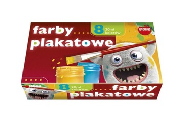 F105 FARBY PLAKATOWE MONA 8 KOLORÓW FARBA f6p