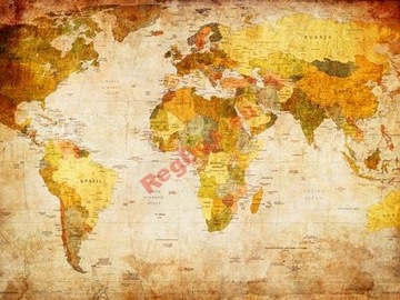 Fototapeta Mapa Świata World Map VINTAGE 250x175cm