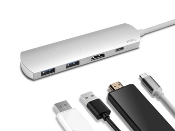 АДАПТЕР-ХАБ USB-C TYPE-C USB HDMI 4K — MACBOOK PRO