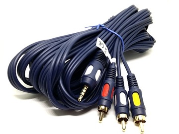 Przyłącze kabel CHINCH 3x RCA na JACK3.5mm 4p 1,5m