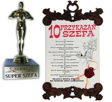 STATUETKA PREZENT DLA SZEFA SZEF + DYPLOM