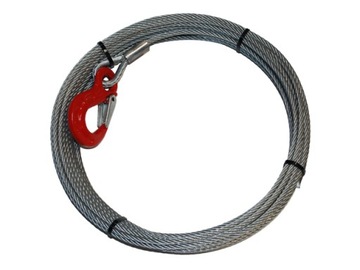 lina stalowa z hakiem HS - 7mm x 30m 3,55t 6x19
