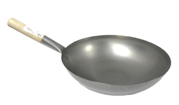 Wok ze stali węglowej 30cm - okrągłe dno