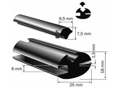 Новый универсальный уплотнитель/профиль для окна экскаватора ТИП 07