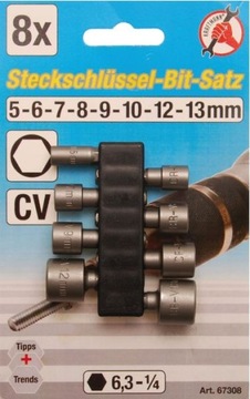 BITY NASADKI - 1/4, 8 szt., 5-13 mm - OLSZTYN