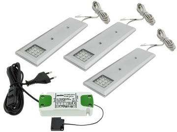 KOMPLET 3x Lampa meblowa NEO nad blat + zasilacz