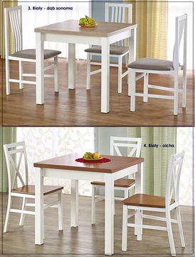 КВАДРАТНЫЙ СТОЛ 80х80 РАСШИРЯЕМЫЙ БЕЛЫЙ ДУБ СОНОМА