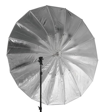 PARASOLKA SREBRNA CZARNA foto 60 CALI 150 cm 2w1