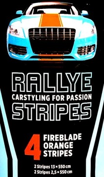 pasy tuningowe na karoserię RALLYE STRIPES orange