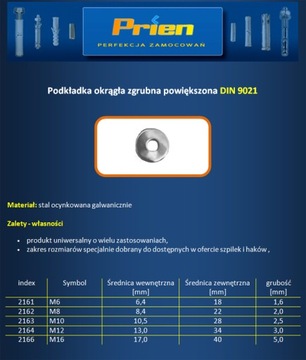 Podkładka podkładki M 12 - powiększona za 50 szt.