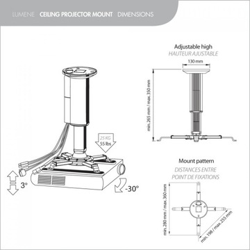 Uchwyt projektora LUMENE Teleskop udźwig 25kg