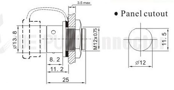 GNIAZDO 2 pin IP67 13A 250V Weipu