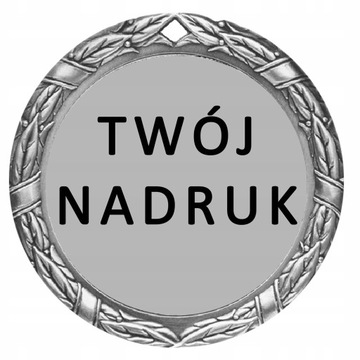 SREBRNY MEDAL 70mm + WSTĄŻKA i GRAWER - gcmd8ds