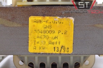 Катушка ABB L=670uH I=30A GNS7048009 дроссель