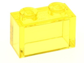 LEGO Klocek zwykły 1x2 3065 żółty trans - 2 szt.
