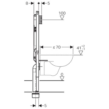 GEBERIT SLIM WC FRAME 8см, кнопка матовая черная