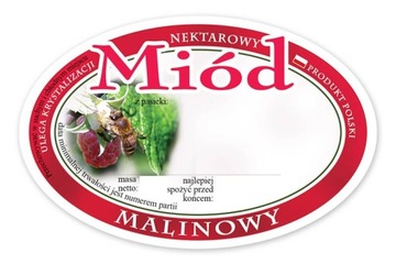 Etykiety na Miód Malinowy (100szt) - wzór E314