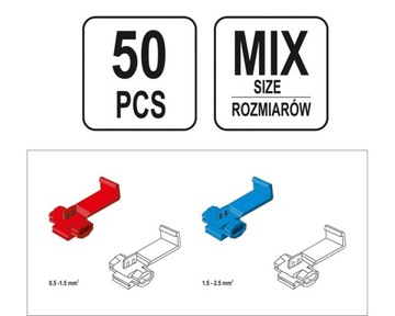 Электрические быстроразъёмные соединители, набор соединителей, 50 шт. YATO