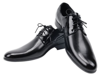 EKSKLUZYWNE SKÓRZANE BUTY WIZYTOWE TAPI 5102 nr 40