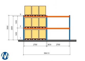 Regał paletowy Regały 3m 18msc x 1T paletowe NOWY