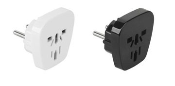 Adapter AC wtyk polski na gniazdo AC GB+USA kolor