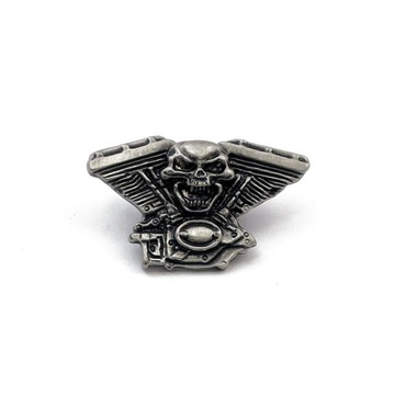 Przypinka pin znaczek motocyklowy MCS skull silnik