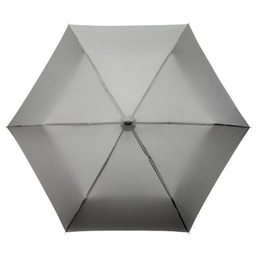 Плоский, классический, очень легкий зонт, серый.