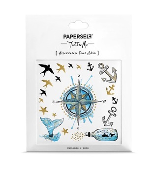 Tatuaż na dłoń ramie przedramie nautical Paperself