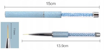 CIENKI PĘDZEL DO ZDOBIENIA PAZNOKCI WŁOSIE 11 mm