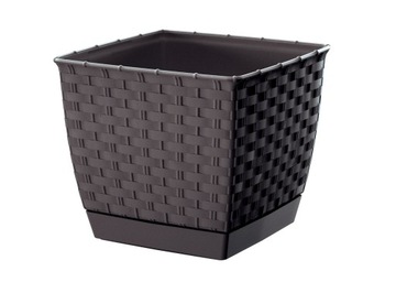Śliczna Doniczka z podstawką RATTAN 21x19cm Umbra