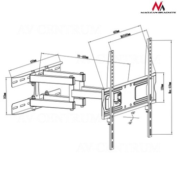 РЕГУЛИРУЕМОЕ КРЕПЛЕНИЕ ДЛЯ ТВ VESA 400x400 26-55 БЫДГОЩ