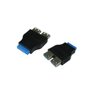 Adapter z wewnętrznego USB 3.0 19pin na 2x USB 3.0